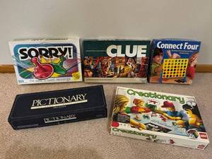 Hasbro & LEGO Board Games Assortment - Sorry, Clue, Connect Four, Pictionary, Creationary