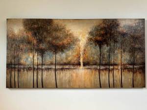Abstract Landscape Painting on Canvas - Large Textured Impasto Wall Art