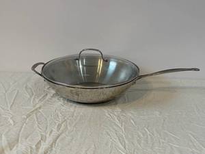 Cuisinart Hammered Stainless Steel Covered Saucepan with Glass Lid