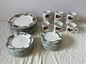 The Cades Cove Collection Apple Dinnerware - Plates, Mugs & Saucers Set