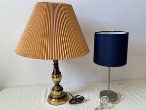 Bed Bath & Beyond Steel Table Lamp & Assorted Table Lamps (Lot of 2)