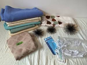 Assorted Home Decor Textiles - Cushions, Pillow Covers, Table Linens and Starburst Ornaments