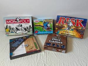Monopoly, Risk, Thomas & Friends Jumbo Floor Puzzle & Assorted Board Games