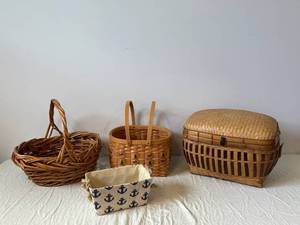 Country Woven Collection Wicker Baskets - Assorted Sizes & Styles