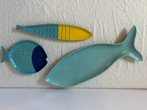 Threshold Fish-Shaped Ceramic Serving Dishes (Lot of 3)