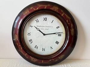 Madison Clock Co. Wall Clock - Roman Numeral Dial, Est. 1847, 32-Inch Diameter