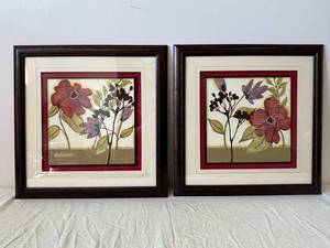 Pair of Framed Floral Prints - Made in the USA (Lot of 2)