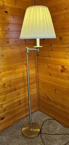 Brushed Nickel Floor Lamp with Pleated Fabric Shade