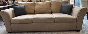 DreamQuest Memory Foam Enso Sleep System & Beige Upholstered Sofa