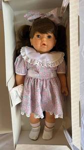 Gotz Fashion Doll in Floral Dress with Lace Collar - Original Box