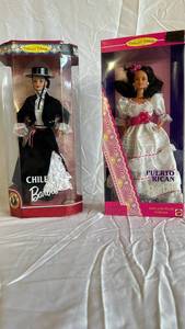 Barbie Dolls of the World Chilean & Puerto Rican Collector Editions (Lot of 2)