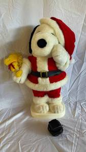 Peanuts Snoopy Santa Plush With Woodstock - Holiday Display Figurine