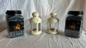 Lava Glass Bead Jars & Star Lanterns (Lot of 4)
