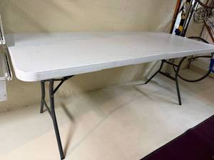 Lifetime Folding Banquet Table Plastic Top 6 Ft Utility Table Good