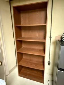 Oak Look 5 Shelf Bookcase Open Shelving Unit Tall Woodgrain Finish