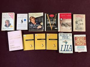 12 Book Lot Suze Orman Toni Morrison Covey Pirsig Philosophy Mix