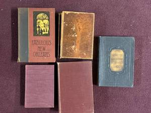 Vintage Hardcover Book Lot 5pcs Robert Burns Francis Bacon New Orleans