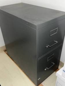 Black Metal 2 Drawer Vertical File Cabinet Office Storage Good