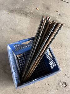 Lot of 10 Steel Adjustment Poles Tubular Support Rods 24in Rusted