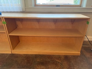 Unpainted Wooden Bookcase Shelf Unit 48 X 12 X 26 in