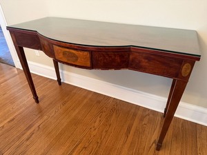 Mahogany Console Table With Glass Top