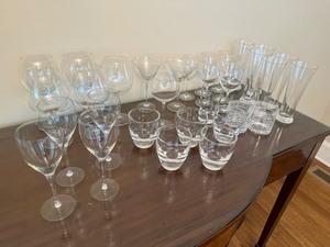 Assorted Clear Glass Drinkware Mixed Lot