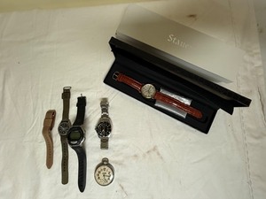 Stauer, Timex, Seiko, Hamilton & Pocket Watch Mixed Lot