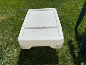 Plastic Storage Bin With Hinged Lid