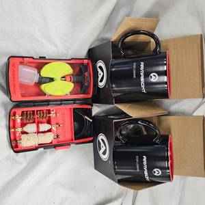 Gun Cleaning Kit and Like New Coffee Mugs