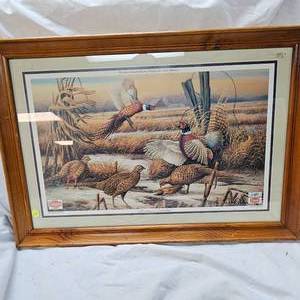 Rare Schmidt Northwest Intruder Pheasant Print Framed