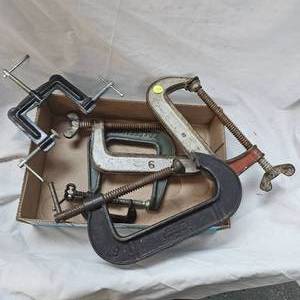 Large C Clamp Lot, 5 Total