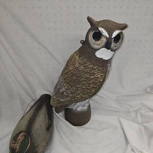 Owl Decoy, Mallard Cork Decoy