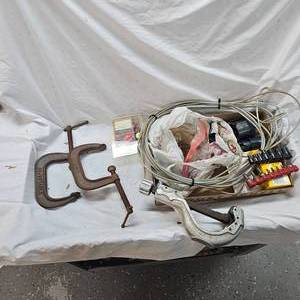 OHM Meter, C-Clamps, Cable, Etc