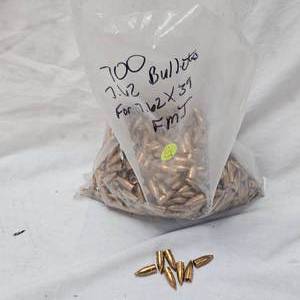 700 Rounds 7.62 Bullets FMJ for 7.62x39 Reloading