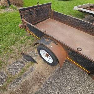 Homemade 4x8 Utility Trailer, all steel construction with 5 bolt hub axle, tailgate, Life Time Tab
