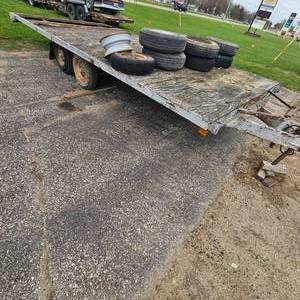 17x8 Tandem Axle Homemade Trailer with Extra Tires and Wheels
