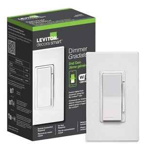 (4) Leviton Decora Smart Wi-Fi Dimmer Switch in White - Works With Google, Alexa, HomeKit, and Anywhere Companions