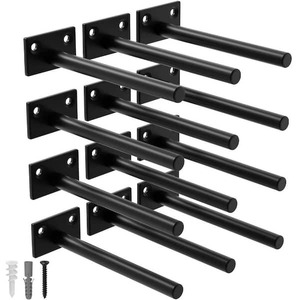 Angel Sar 8 in. Floating Shelf Bracket, Hidden Brackets for Wood Shelf (12-Pack)
