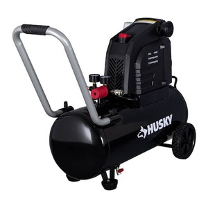 Husky 8 Gal. 150 PSI Portable Electric Oil-Free Horizontal Hotdog Air Compressor with Rubber Wheels and 1-Quick Coupler
