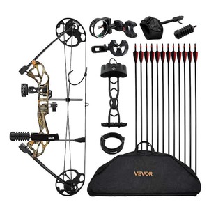 VEVOR Compound Bow Archery, Adjustable 19-30 in. Draw Length Compound Bow Package for Beginner, 19-70 lbs. Draw Weight