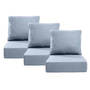Pocassy 24 in. x 24 in. x 6 in. 6-Piece CushionGuard Outdoor Thicken Sofa Deep Seat Replacement Cushion Set in Baby Blue
