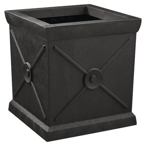 (2) Vigoro Eldon Large Modern Slate Black Fiberglass Self-Watering  Planter (15 in. L x 15 in. W x 16 in. H)