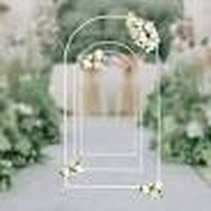 YIYIBYUS 86.7 in. x 47.28 in. White Metal Wedding Arch