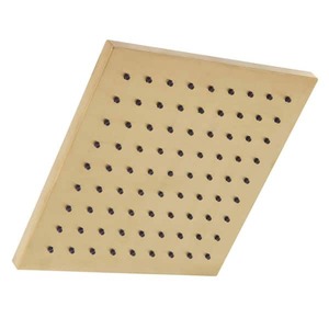 Glacier Bay Modern 1-Spray Pattern 8.8 in. Single Wall Mount Fixed Shower Head in Matte Gold