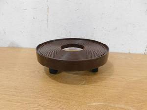 Devault Enterprises 12 in. Round HDPE Espresso Plant DollyCaddy with Hole