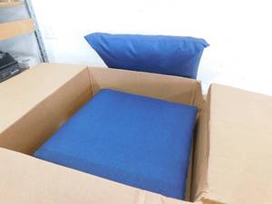 ARDEN 21 in. x 21 in. Sapphire Blue Leala Outdoor Dining Chair Cushion