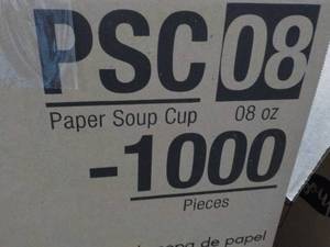 Case of 1000 Paper 8 oz Soup Cups...