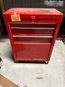 Red 6-Drawer Metal Tool Chest on Casters with Locking Latch - contents not included