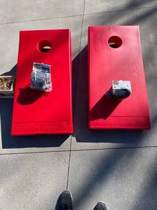 The Original Cornhole Game Boards & Hey Play Molkky Throwing Game