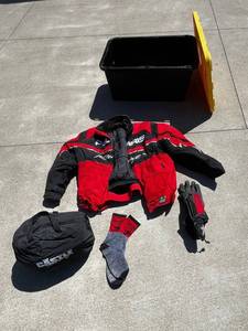 Castle Arai CL-X5 Helmet 7 58 - 7 34 - RedBlack Graphic, Snell Approved, Polaris Jacket, Gloves & More